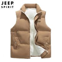 JEEP SPIRIT新款情侣款加绒棉马甲户外坎肩外套春秋冬季外穿马夹