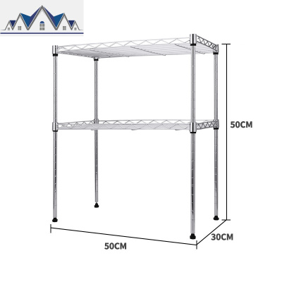 厨房双层可调微波炉置物架桌面多功能烤箱架放锅铲勺调料瓶收纳架 三维工匠