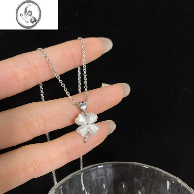 JiMi四叶草999银银项链女生锁骨链轻奢小众设计高级感送闺蜜女友礼物