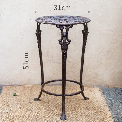 美帮汇铸铁花盆架 置物架轻奢欧式巴洛克装饰摆件杂货花园户外庭院 铸铁花架(51cm)