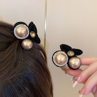 轻奢水钻高马尾小抓夹樱桃发夹刘海夹前额女侧边碎发头饰夹子发卡送女朋友老婆情人节七夕生日礼物