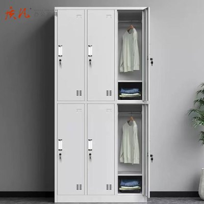 质凡六门更衣柜员工柜铁皮柜储物柜办公柜类简约现代金属柜子其他