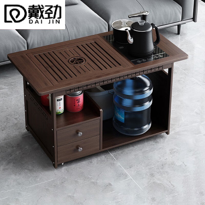 戴劲 移动茶台家用竹木小茶桌烧水壶一体简约现代功夫茶几 防烫全自动