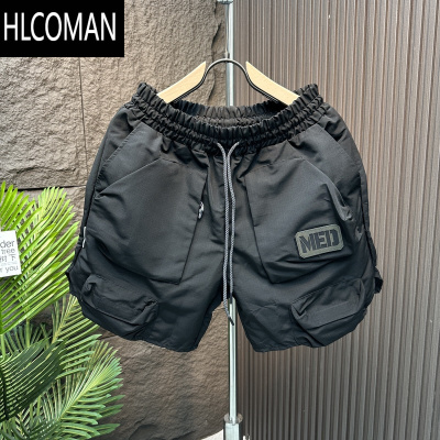 HLCOMAN户外多口袋运动工装五分裤男夏季休闲直筒速干裤青年潮流纯色短裤