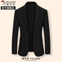 啄木鸟西装外套男士高级感商务西服春秋季新款青年黑色修身上衣K