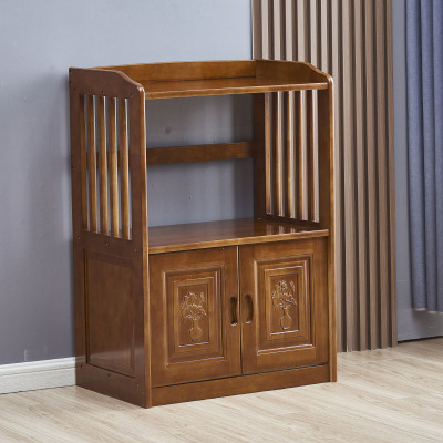 广亿隆仿古实木餐边柜酒柜茶水柜复古中式厨房微波炉碗柜