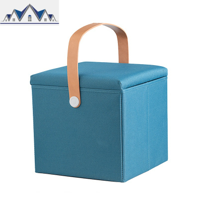 多功能可折叠收纳凳布艺玩具储物凳家用收纳箱彩色沙发换鞋凳 三维工匠