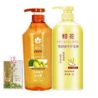 [经典老国货][送袋装]750ml蜂花生姜健发洗发露+1000ml蜂花小麦柔顺营养护发素