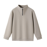 秋季新款半拉链卫衣男女镜面简约纯色立领时尚款重磅外套上衣潮