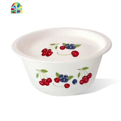 特厚搪瓷碗带盖碗怀旧搪瓷洗手碗老式搪瓷汤盆汤锅带平盖 FENGHOU 20CM爱恋花香(2L左右)