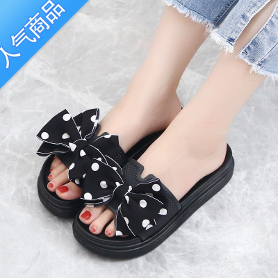 SUNTEK厚底凉拖鞋女外穿2023新款夏时尚松糕网红百搭增高沙滩平底一字拖