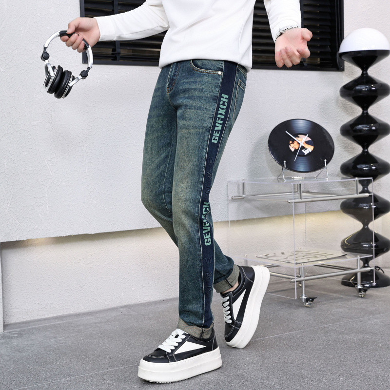 JEEP SPIRIT秋冬款欧版男士潮流时尚男士蓝色牛仔裤男裤子