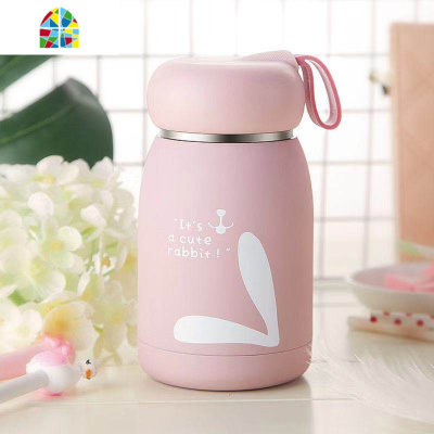 儿童保温杯可爱少女学生水杯真空不锈钢便携大肚杯子个性创意潮流 FENGHOU (魔法兔)清新绿