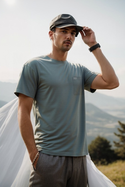 JEEP SPIRIT纯棉短袖T恤T恤男士夏装汗衫圆领口袋上衣体闲