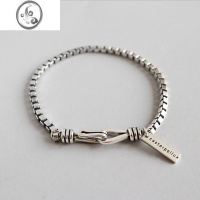 JiMi925银银复古做旧手链女简约气质冷淡风情侣ins小众设计感泰银闺蜜