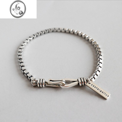 JiMi925银银复古做旧手链女简约气质冷淡风情侣ins小众设计感泰银闺蜜