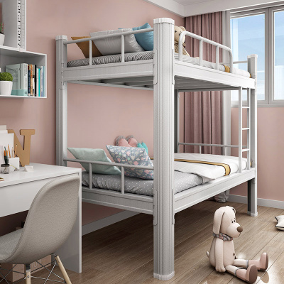 巴洛卡 双层钢制加厚职工学生宿舍床简约经济型高低床上下铺1.0米宽