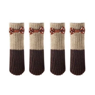 家柏饰(CORATED)双层针织桌腿桌脚保护套加厚耐磨椅子脚套凳子脚套桌椅保护垫 蝴蝶结(24只腿)