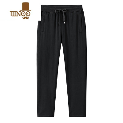 YANXU灰色运动裤男夏季薄款休闲长裤宽松直筒裤子百搭针织跑步卫裤