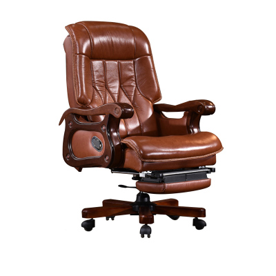 慧采云 办公家具老板椅头层牛皮办公椅总裁椅家用电脑椅转椅可躺可升降大班椅