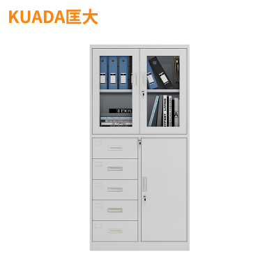 匡大 铁皮文件柜办公资料档案柜偏五斗玻璃钢柜