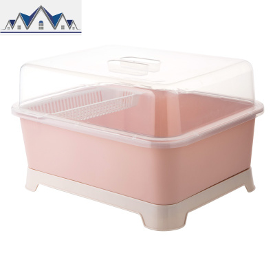 带盖碗碟架放碗架收纳盒沥水架 家用装碗筷收纳箱厨房碗柜置物架 三维工匠