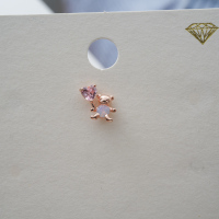 韩国进口耳钉牵着爱心气球的小熊耳骨钉耳门耳蜗钉旋转圆球拧堵送女朋友老婆情人节七夕生日礼物