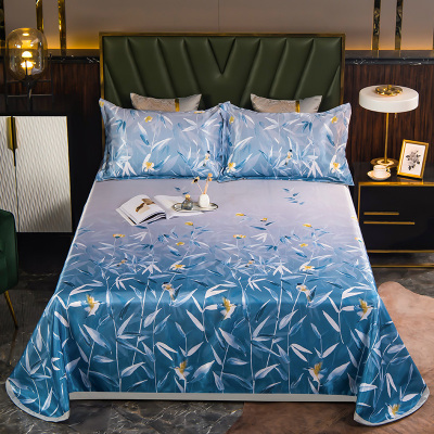 婵思 竹语林水洗纯冰丝席床单凉席