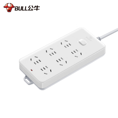 公牛 新国标插座/接线板 GN-109K 6位总控 5米