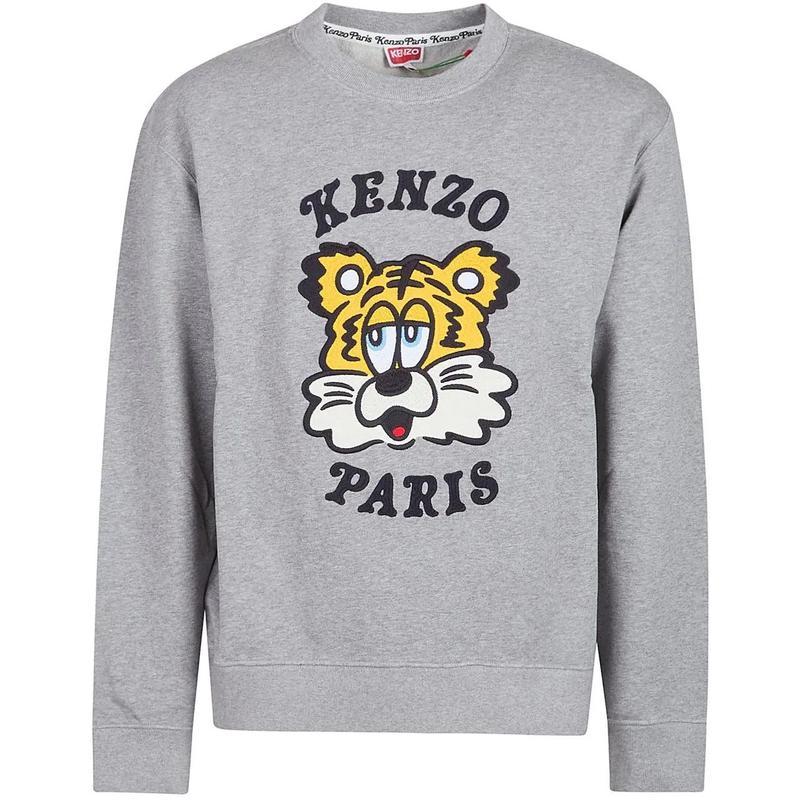 高田贤三(Kenzo)Kenzo联名款刺绣经典款卫衣男灰色运动百搭套头衫