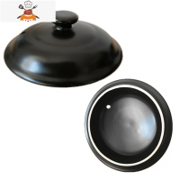 家用黑白陶瓷砂锅盖子土电炖火锅单盖配件煲汤锅盖沙锅炖锅盖 敬平 盖子直径17.2CM 带卡槽锅具配件