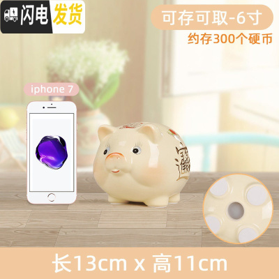 三维工匠储蓄大号只进不出不可存可取大人用可爱男女孩儿童家用金猪存钱罐 6寸:长13CM,宽11CM储蓄罐