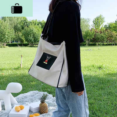 夏季大容量包包女包2020新款潮时尚日系帆布单肩包休闲手提托特包NEW LAKE女士单肩包