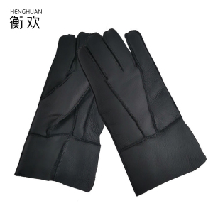 衡欢(HENGHUAN)冬季户外防寒保暖皮毛一体真皮手套RZ-ST02/双