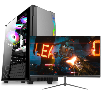  铭能 酷睿i5四核/RX550 4G独显/8G内存/256G固态+500G机械盘 台式机 台式电脑 组装机 组装电脑 家用电脑办公电脑主机 商务娱乐学生电脑 游戏电脑+24英寸全套