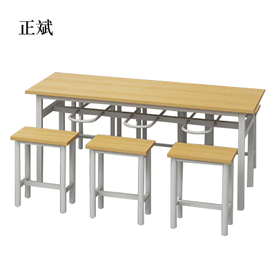 正斌餐桌6人学校食堂小吃店快餐桌椅饭堂防火板桌1800*600*750含椅