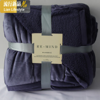 美式午睡毯加厚法兰绒毛毯被子冬季双人双层拉舍尔毯子沙发毯盖毯 三维工匠