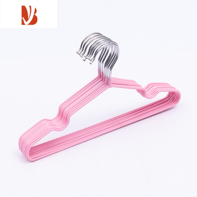 三维工匠30支装儿童浸塑钢丝防滑衣架防痕家用婴儿宝宝金属塑料衣挂衣架子