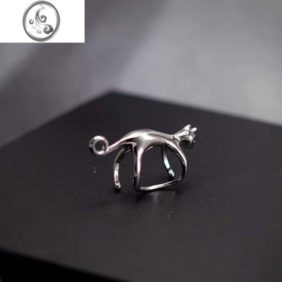 JiMi[A vous]无耳洞猫咪耳骨夹小众简约暗黑风银色耳饰女 ins冷淡风