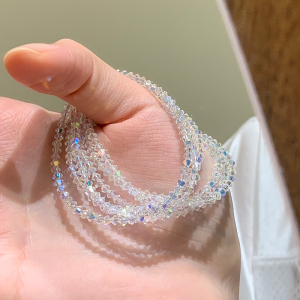 施家奥地利白水晶手链轻奢小众精致叠戴手串高颜值学生党配饰送女朋友老婆情人节七夕生日礼物