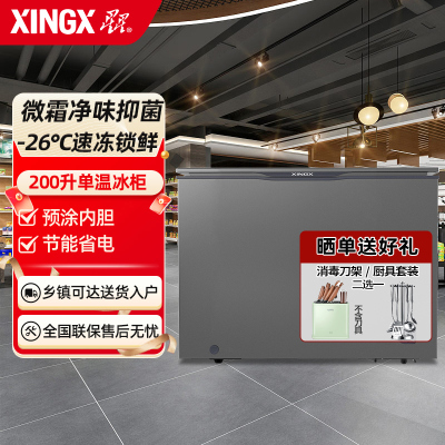 星星(XINGX)200升家用商用减霜净味薄门冰柜 冷藏冷冻转换冷柜 节能顶开冰箱 BD/BC-200KE