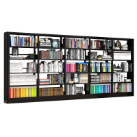 晋舰 书架学校图书馆阅览室书籍架落地资料档案架黑色白色 单面一列五