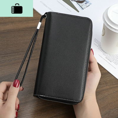 防盗刷卡包 多卡位男女式 拉链长款风琴大容量防磁卡片包RFID钱包NEW LAKE 黑色