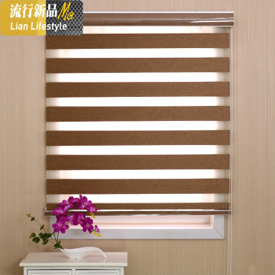 卷帘卫生间防水免打孔安装 阳台手拉帘遮光升 降防晒隔热百叶窗帘 三维工匠