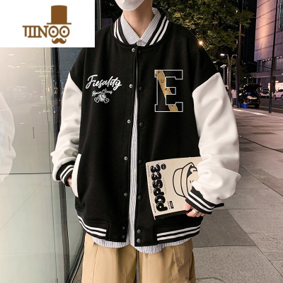 YANXU撞色拼接棒球服外套男士潮牌美式高街痞帅男款宽松休闲夹克