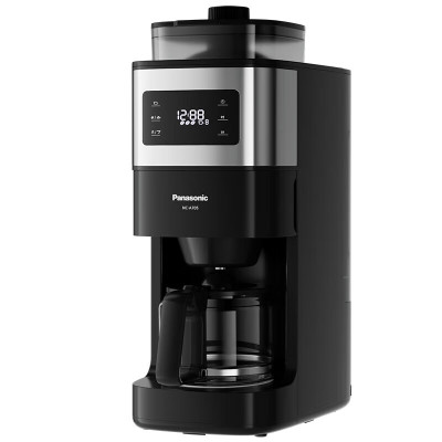 松下(Panasonic)家用美式全自动咖啡机磨粉机磨豆机咖啡机 智能保温豆粉两用自动清洁 NC-A701 黑色
