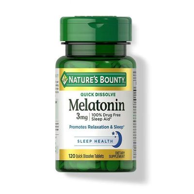 美国原装自然之宝(NATURE'S BOUNTY)自然之宝速溶褪黑素片120片3mg助眠改善睡眠