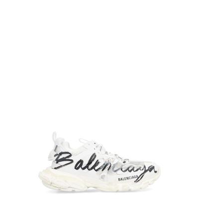 巴黎世家(Balenciaga)女款低帮撞色复古休闲跑步鞋 魔术贴圆头做旧