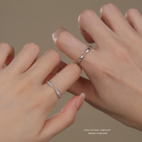 莫比乌斯情侣戒指女s925纯银微镶时尚韩版对戒百搭指环情人节礼物送女朋友老婆情人节七夕生日礼物