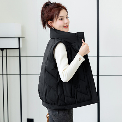 羽绒棉马甲女宽松洋气设计感短袖背心短款外穿韩版百搭外套